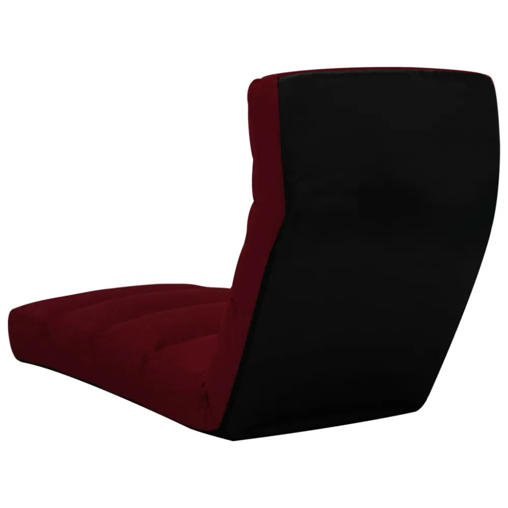 Sedia Sdraio da Terra Pieghevole Rosso Vino Similpelle