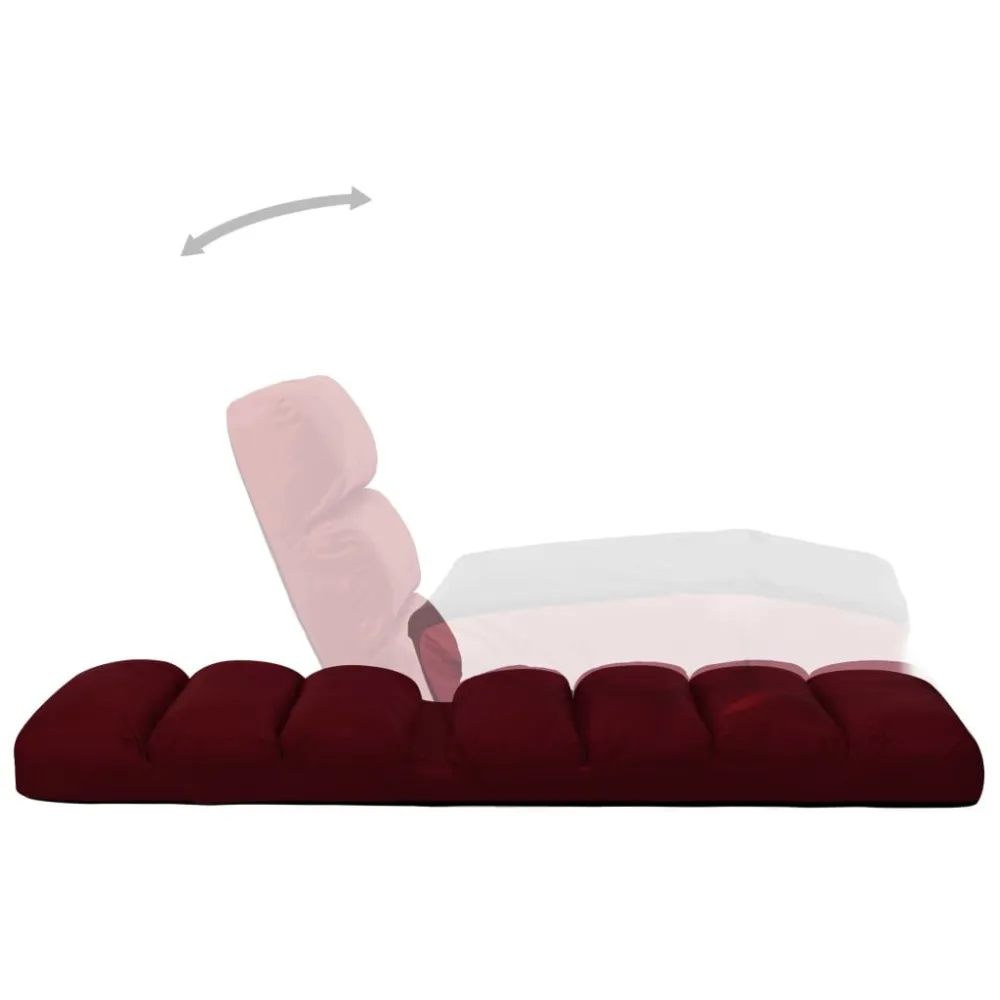 Sedia Sdraio da Terra Pieghevole Rosso Vino Similpelle