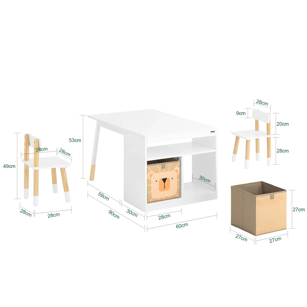 SoBuy Tavolo per bambini 90x60x53cm KMB113-W