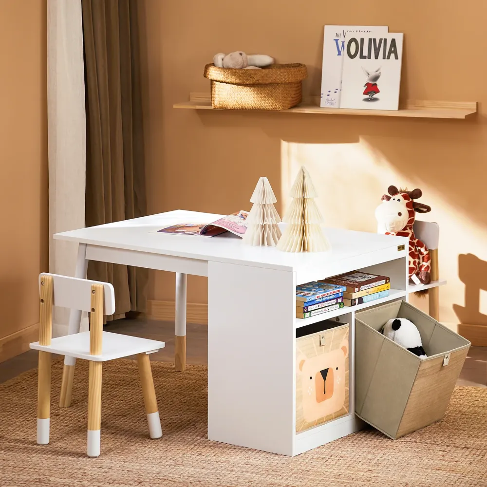 SoBuy Tavolo per bambini 90x60x53cm KMB113-W