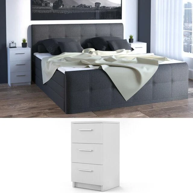 Vicco comodino cassettiera 66 cm armadietto camera da letto Bianco