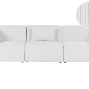 Divano modulare 3 posti velluto coste bianco imbrattato LEMVIG Easy Install