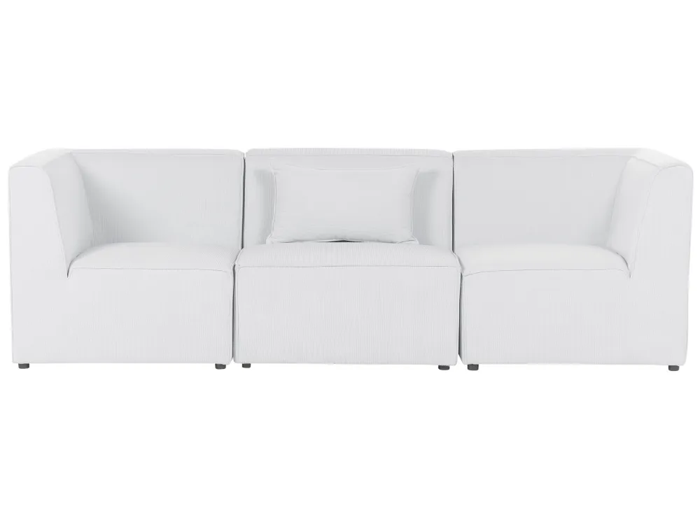Divano modulare 3 posti velluto coste bianco imbrattato LEMVIG Easy Install