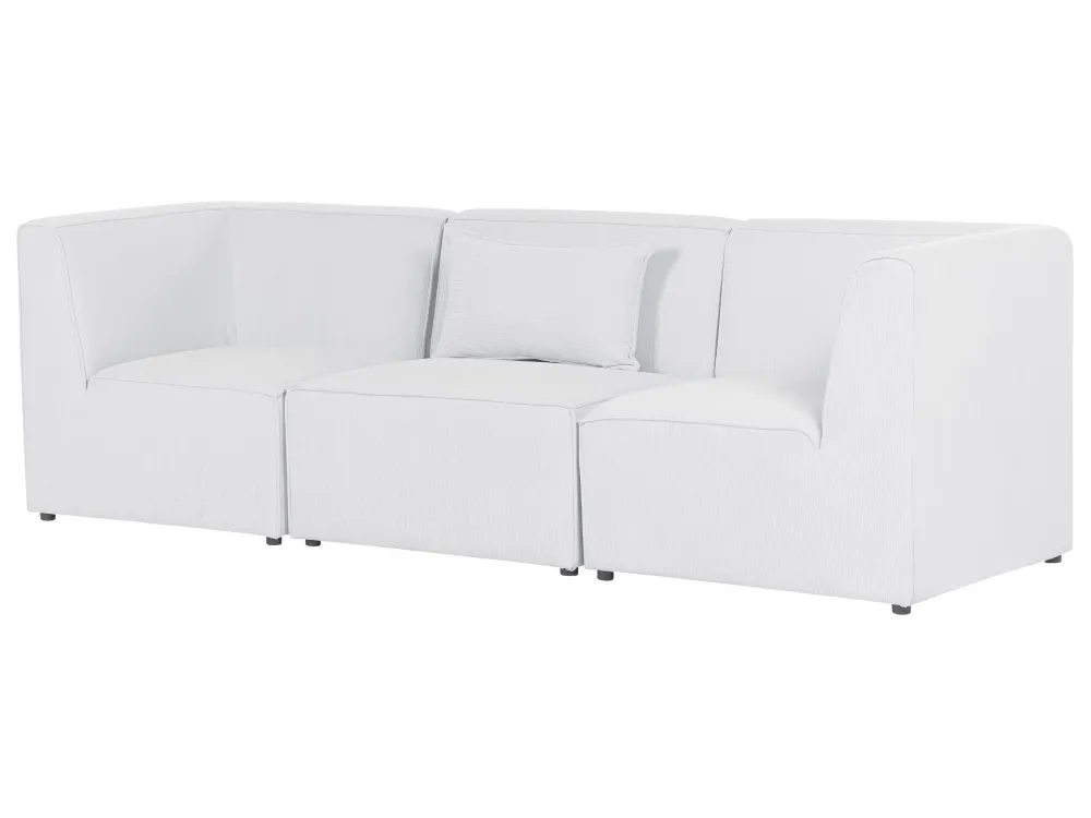 Divano modulare 3 posti velluto coste bianco imbrattato LEMVIG Easy Install