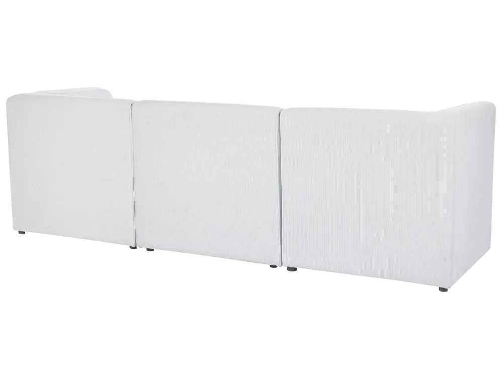 Divano modulare 3 posti velluto coste bianco imbrattato LEMVIG Easy Install