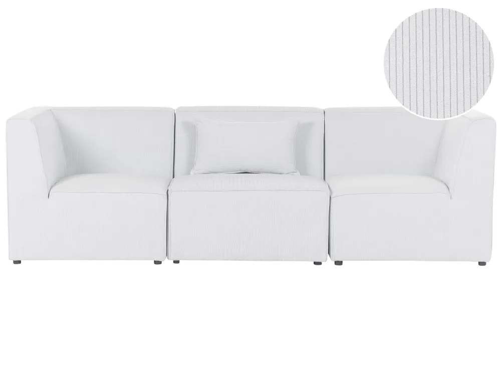 Divano modulare 3 posti velluto coste bianco infangato LEMVIG Heavy Duty