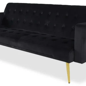 Divano letto Justy velluto nero clic-clac