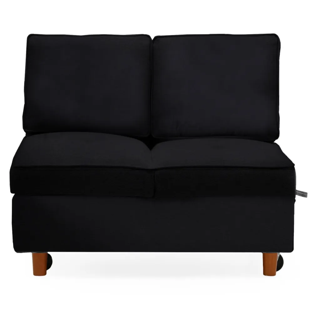 Divano letto 2 posti Zinez Velours Nero