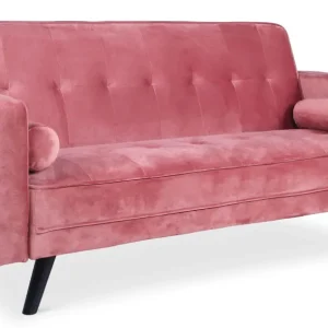 Divano scandinavo convertibile SLOW velluto rosa