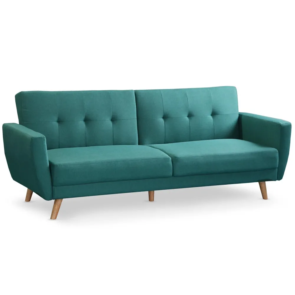 Divano trasformabile scandinavo Refresha tessuto verde acqua