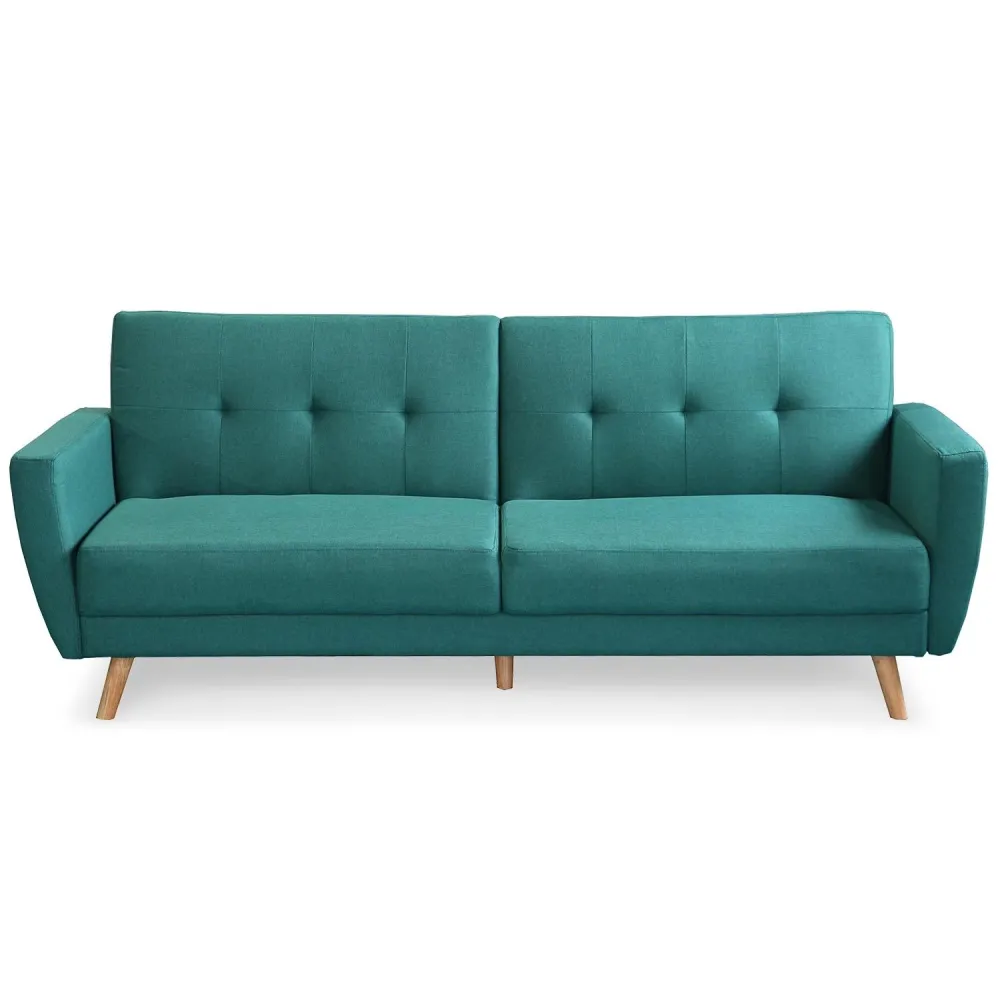 Divano trasformabile scandinavo Refresha tessuto verde acqua