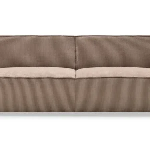 Divano-letto Roger 3 posti velluto coste Taupe