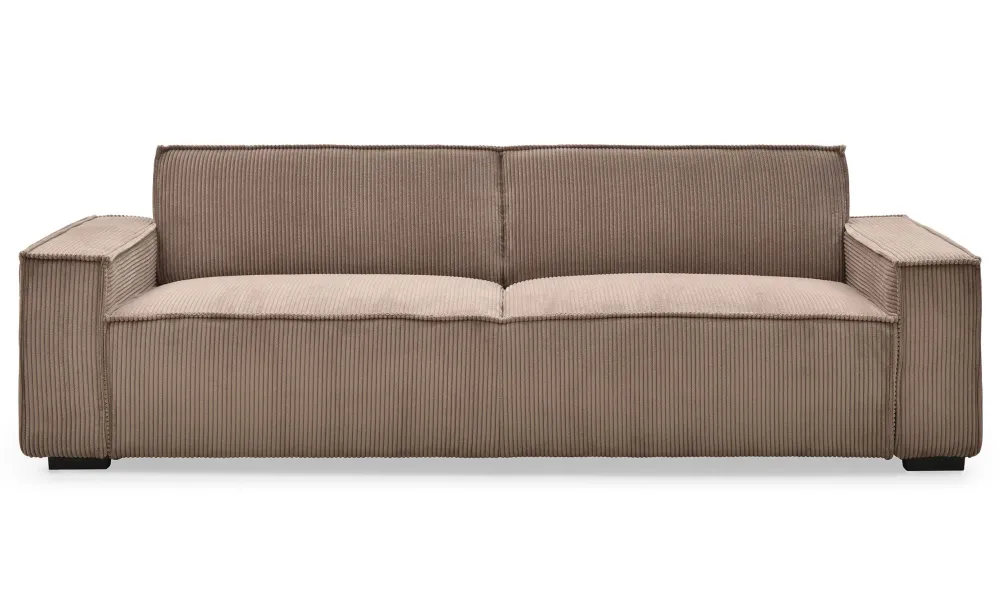 Divano-letto Roger 3 posti velluto coste Taupe