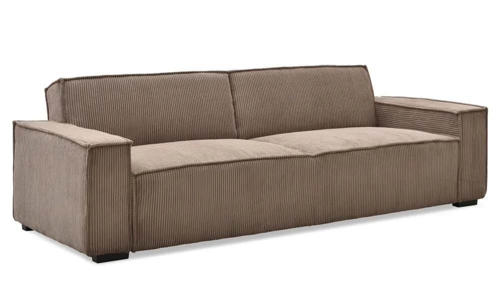 Divano-letto Roger 3 posti velluto coste Taupe