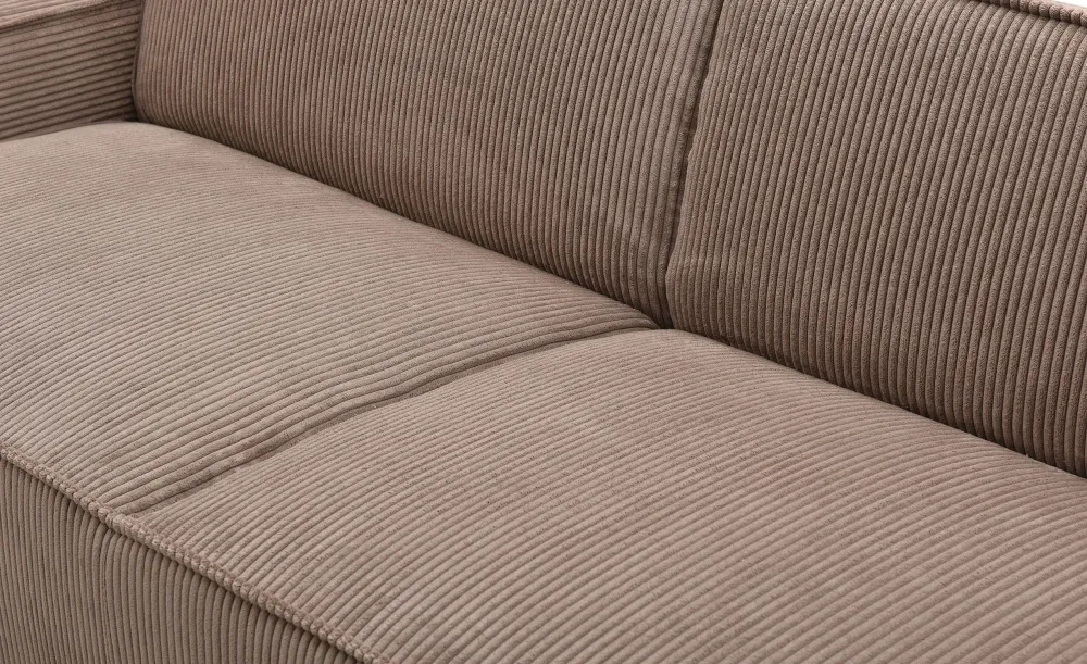Divano-letto Roger 3 posti velluto coste Taupe