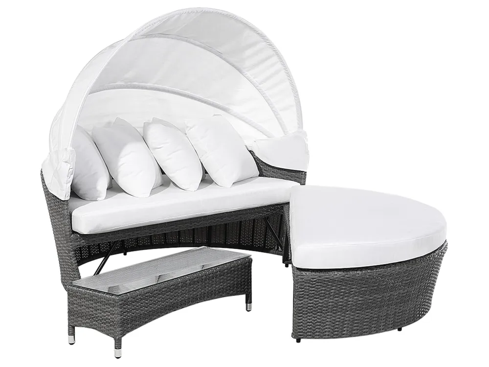 Divano coperto da giardino rattan grigio SYLT LUX per Mobili da Giardino | Con Custodia