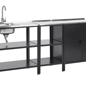 Set di cucina da esterno con lavello 1 armadietto e ripiani VILAMA