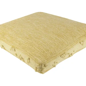 Cuscino da pavimento giallo cotone 60 x 60 x 12 cm CLONE