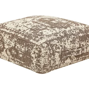 Pouf cotone beige e marrone 50 x 20 cm SHASA