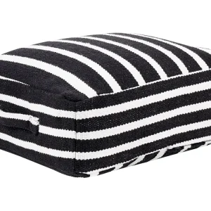 Pouf cotone 50 x 50 x 20 cm bianco/nero SETTAT