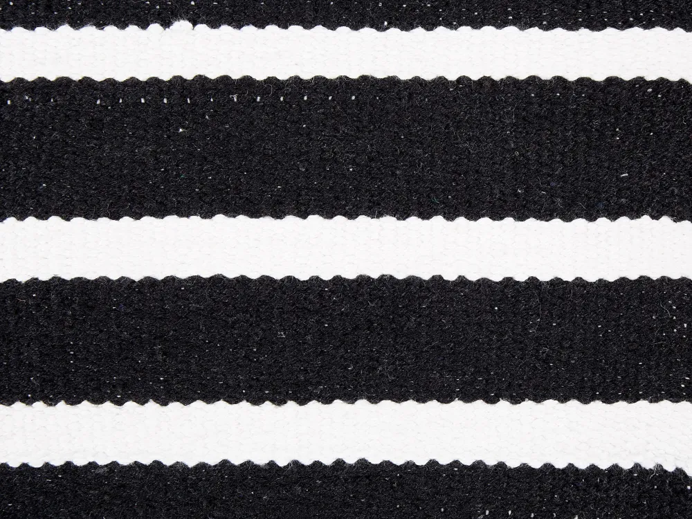 Pouf cotone 50 x 50 x 20 cm bianco/nero SETTAT