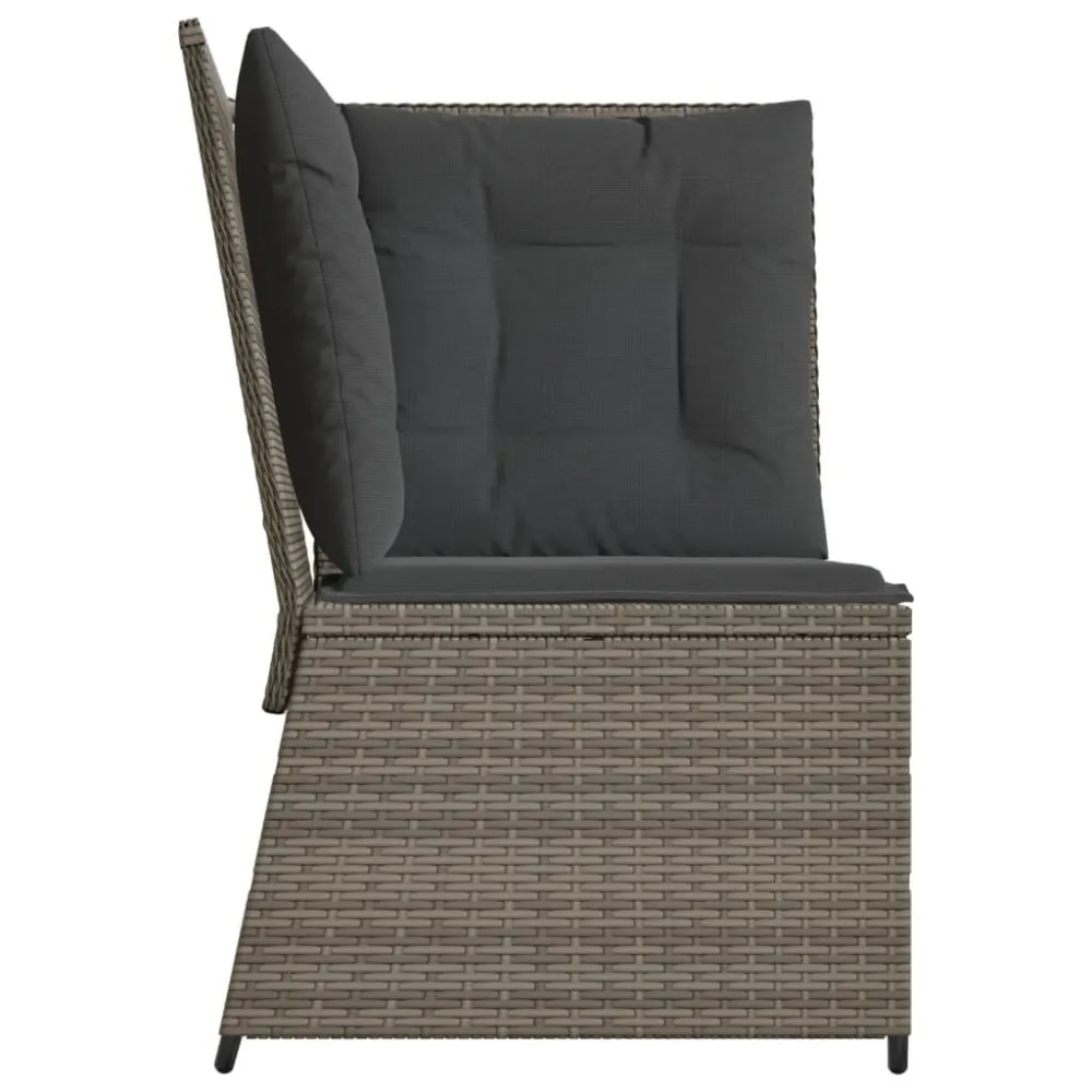 Design Esclusivo Divano Angolare da Giardino con Cuscini Grigio Polyrattan