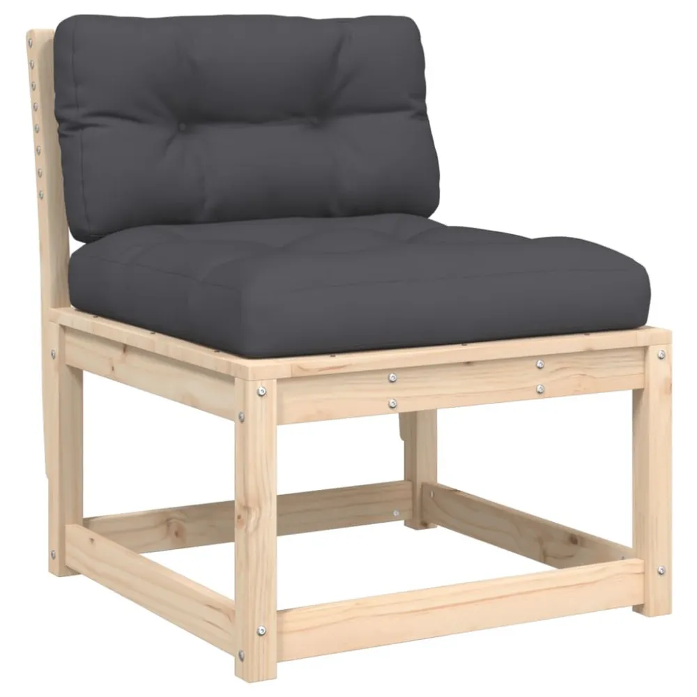 Design Esclusivo Divano da Giardino con Cuscini Legno Massello di Pino