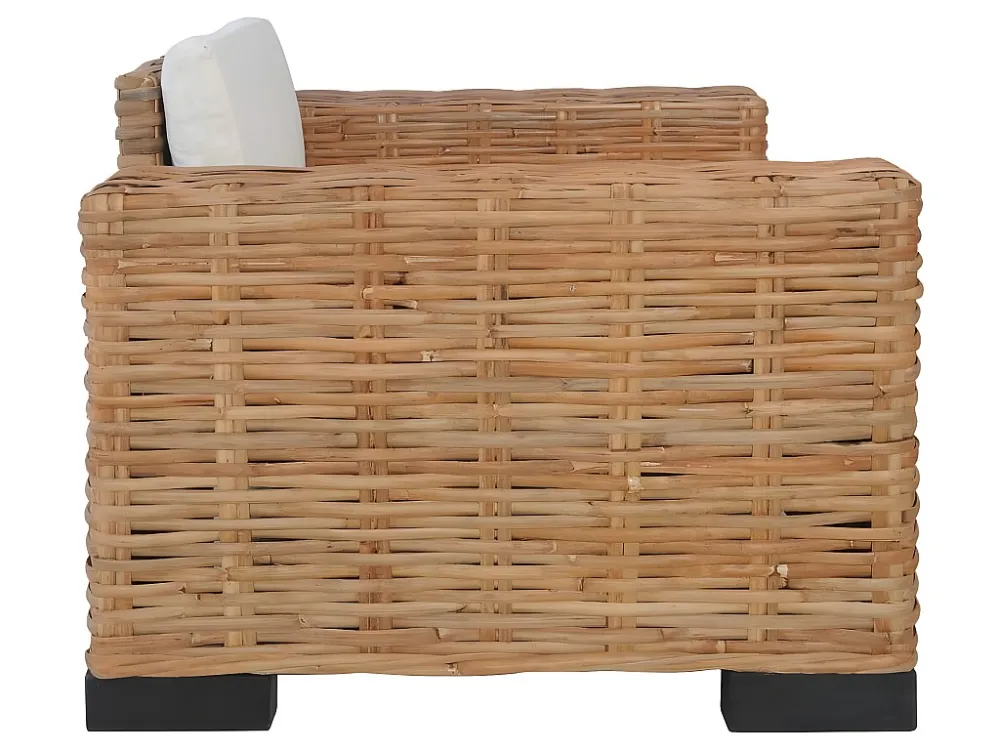 Design Esclusivo Set divano 3 pezzi con cuscini Rattan naturale