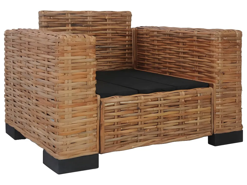 Design Esclusivo Set divano 3 pezzi con cuscini Rattan naturale