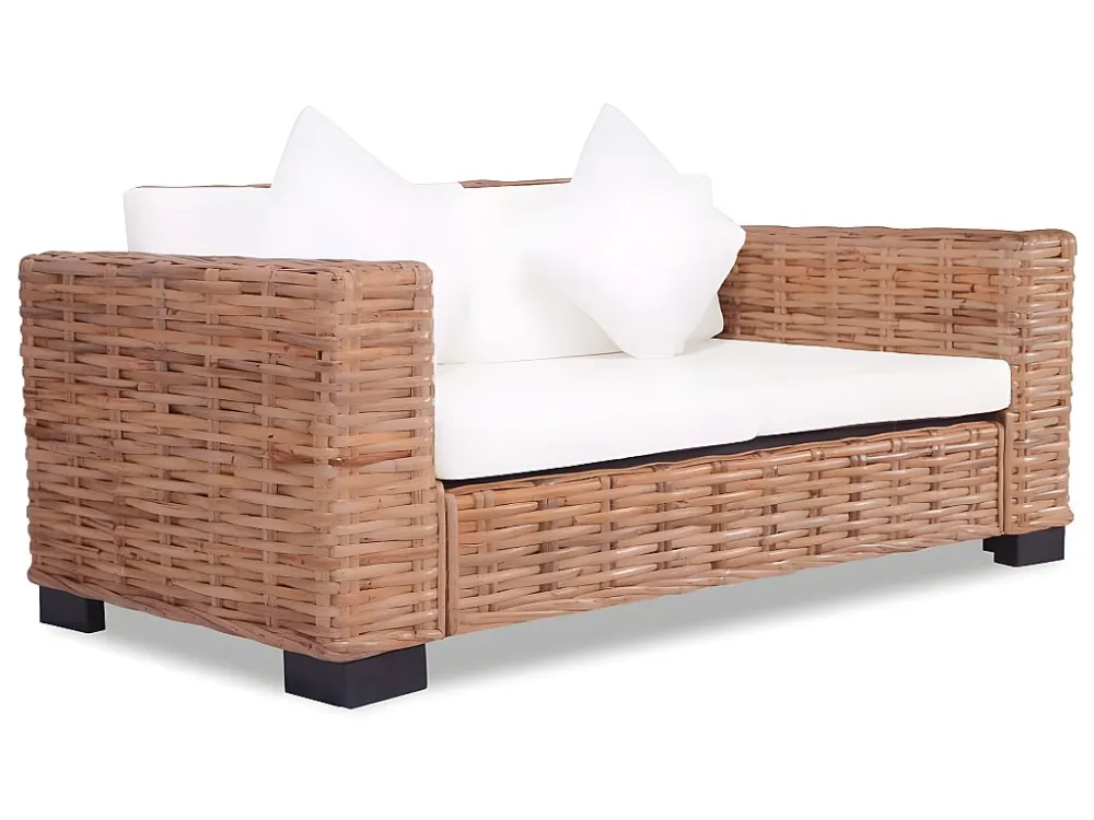 Design Esclusivo Set divano 3 pezzi con cuscini Rattan naturale