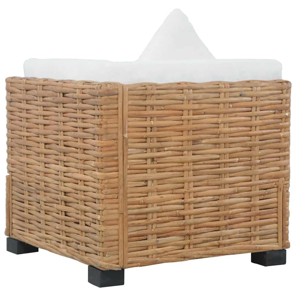 Divano Angolare con Cuscini Rattan Naturale Materiale Alluminio Anodizzato