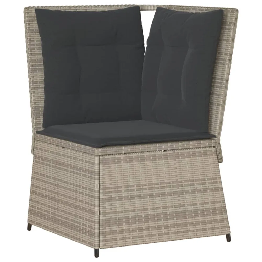 Divano Angolare Giardino con Cuscini Grigio Palese Polyrattan