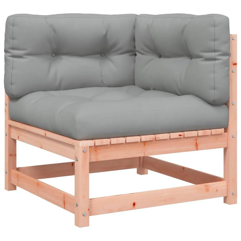 Divano Angolare da Giardino con Cuscini Legno Massello Douglas | Pieghevole e Leggera