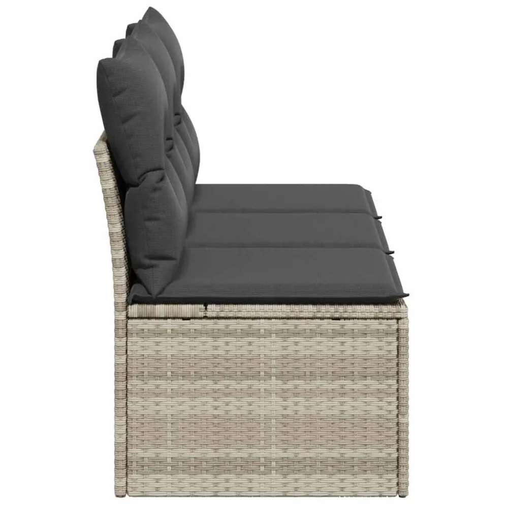 Divano da Giardino con Cuscini 3 Posti Grigio Palese Polyrattan