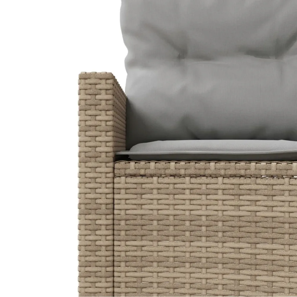 Divano da Giardino con Cuscini Semicircolare Camoscio Polyrattan