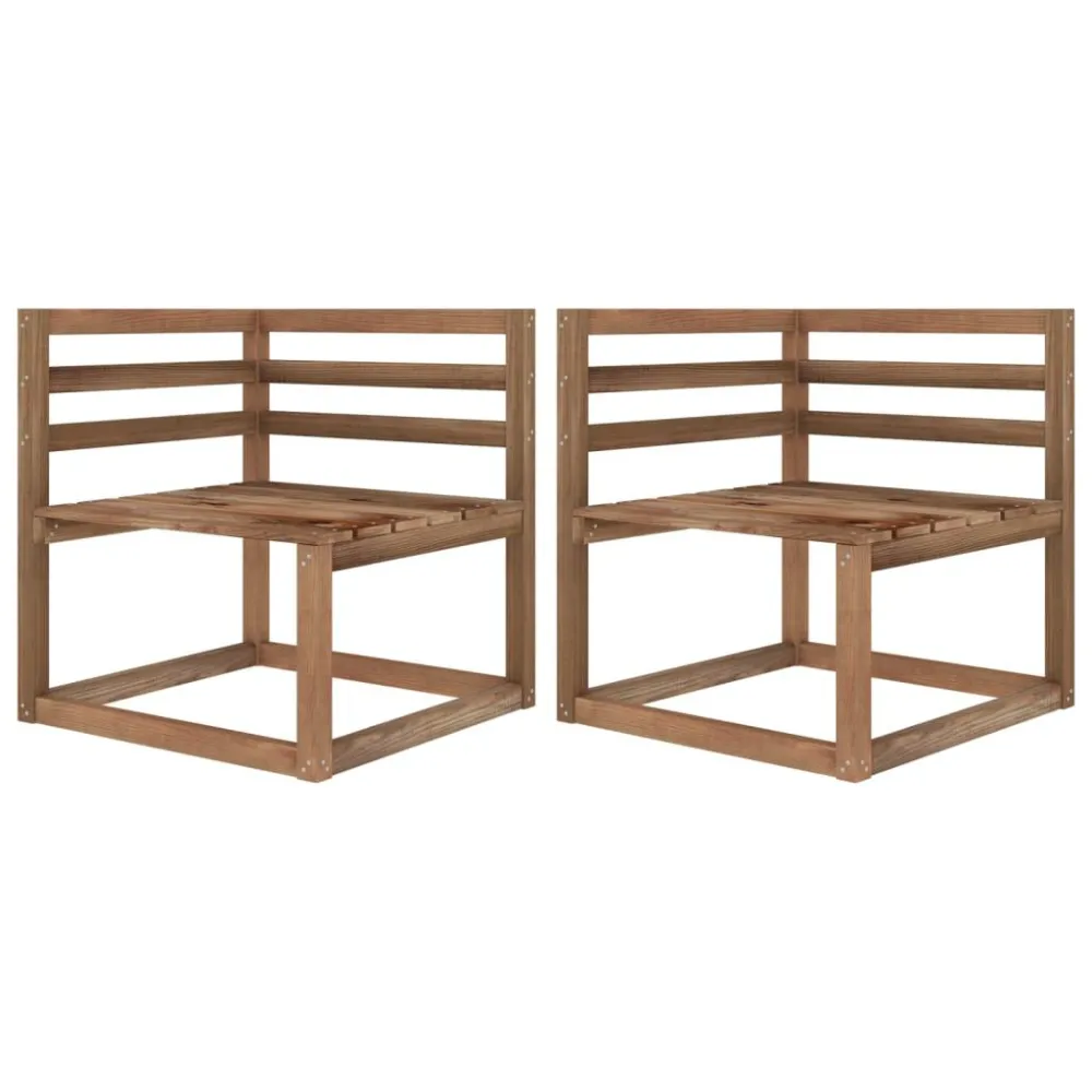 Divano da Giardino Pallet 2 Posti con Cuscini Neri Legno Pino Easy Storage