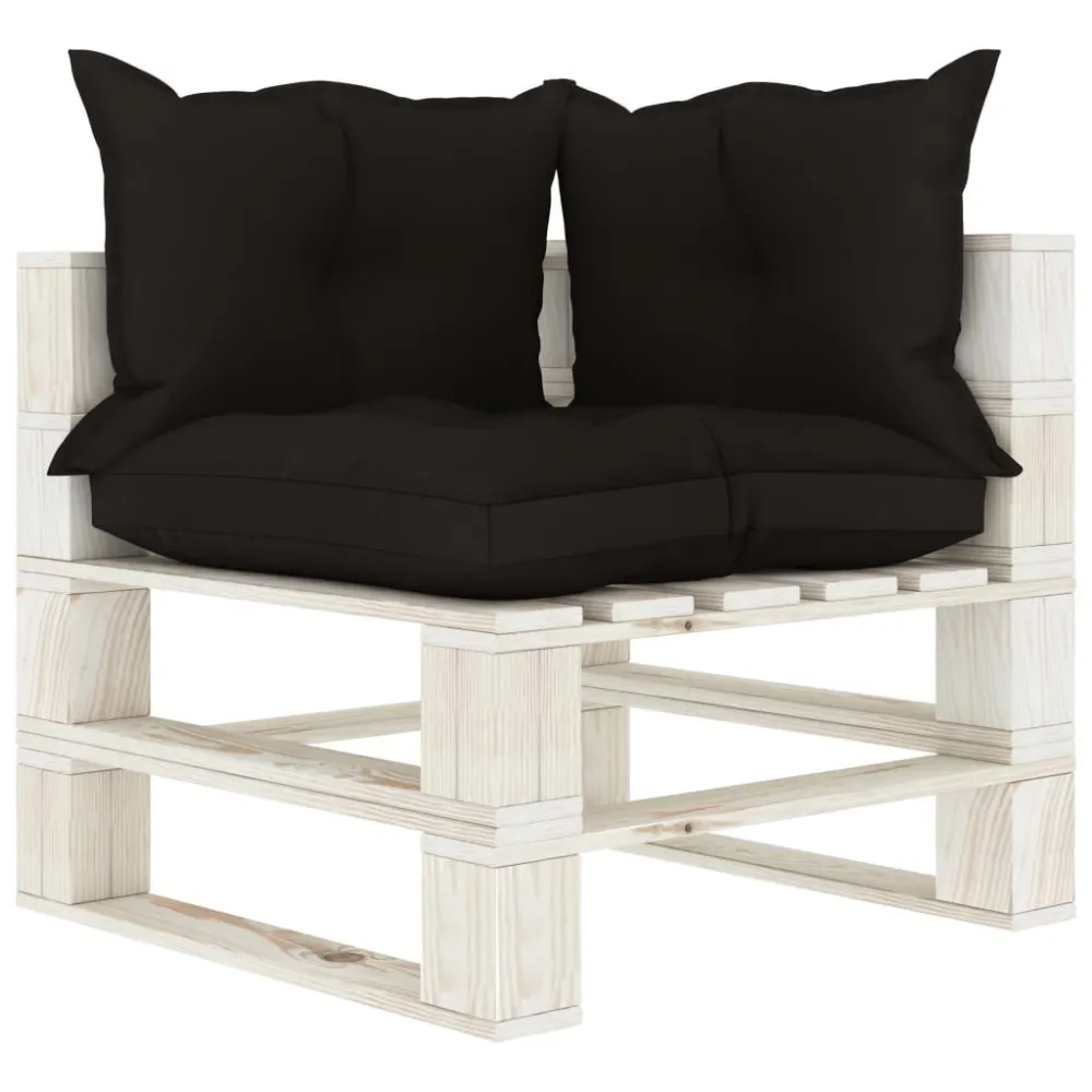 Divano da Giardino Pallet 2 Posti con Cuscini Neri Legno Colori Vivaci