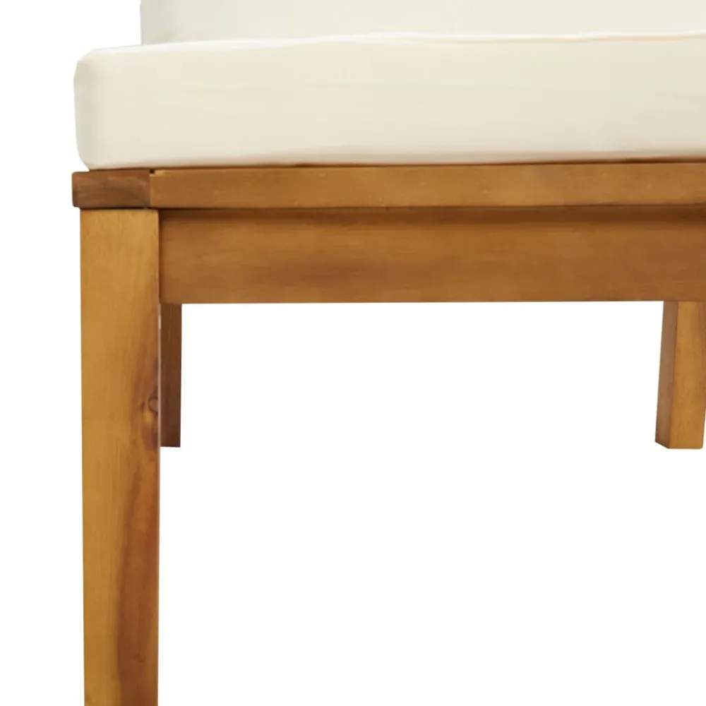 Divano da Giardino 2 Posti con Cuscino Crema Massello Acacia Legno Massello