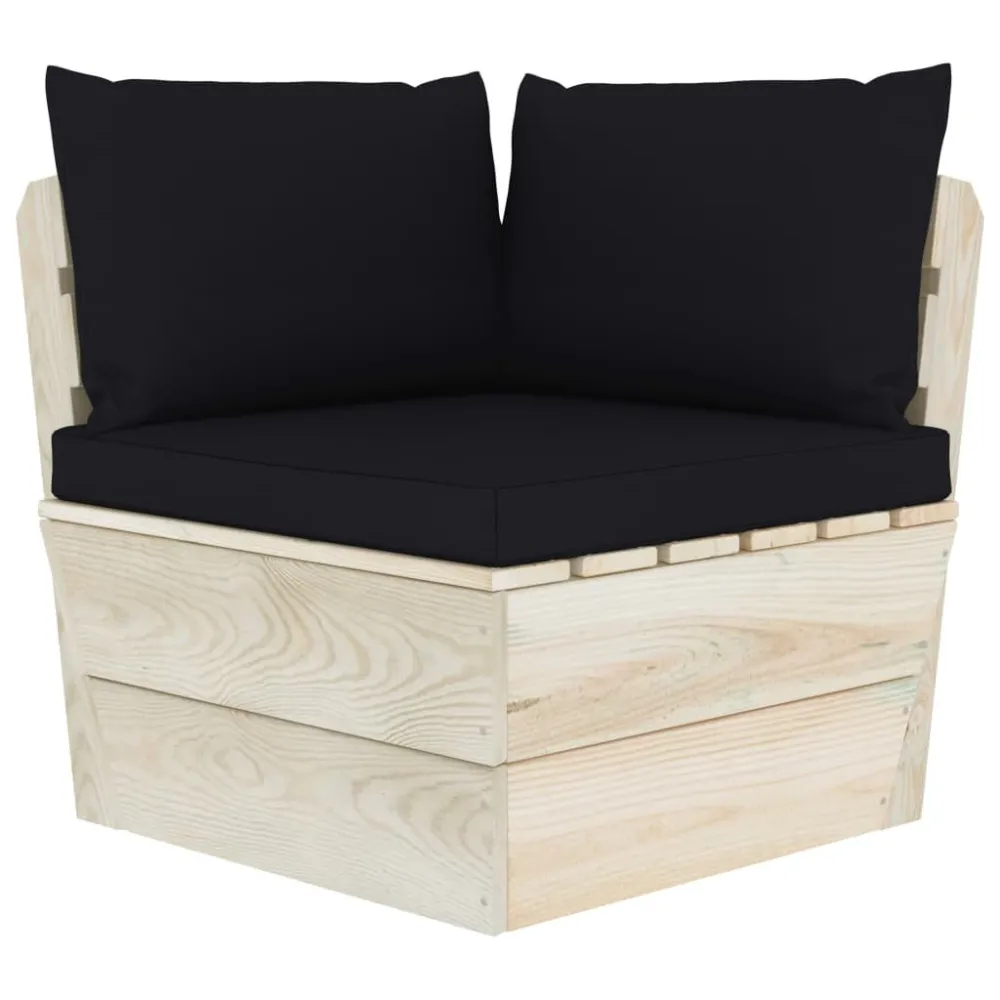 Divano da Giardino 2 Posti su Pallet con Cuscini Legno Abete per Relax all'Aperto