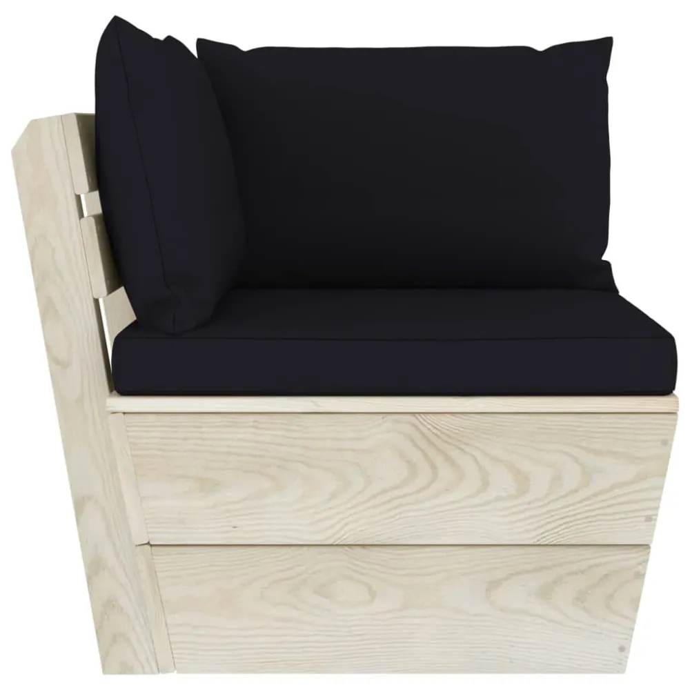 Divano da Giardino 2 Posti su Pallet con Cuscini Legno Abete per Relax all'Aperto