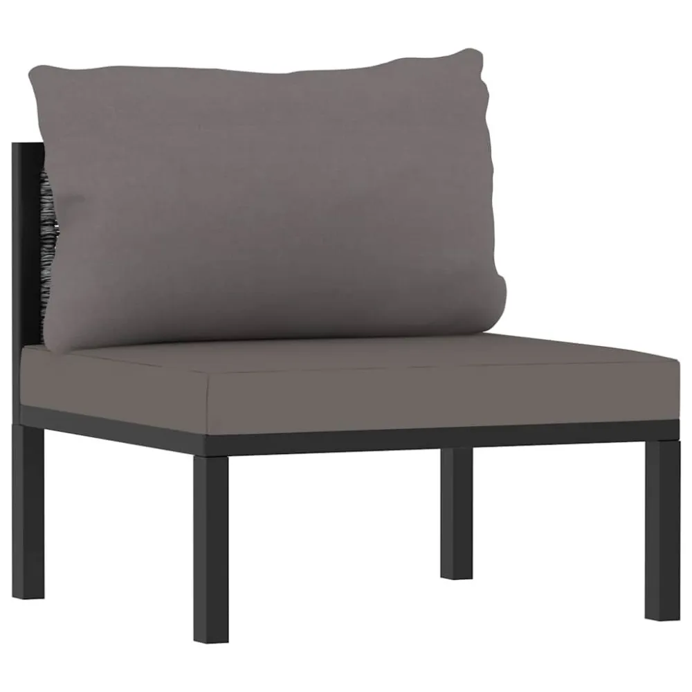 Divano Modulare Centrale con Cuscino Polyrattan Antracite Easy Storage