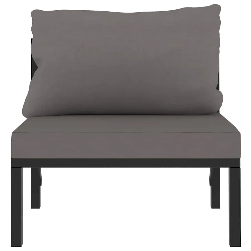 Divano Modulare Centrale con Cuscino Polyrattan Antracite Easy Storage
