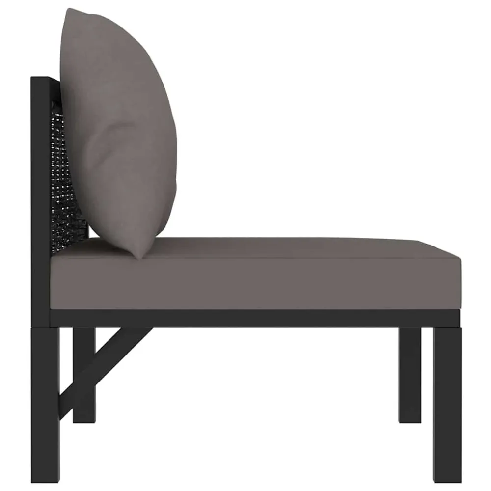Divano Modulare Centrale con Cuscino Polyrattan Antracite Easy Storage