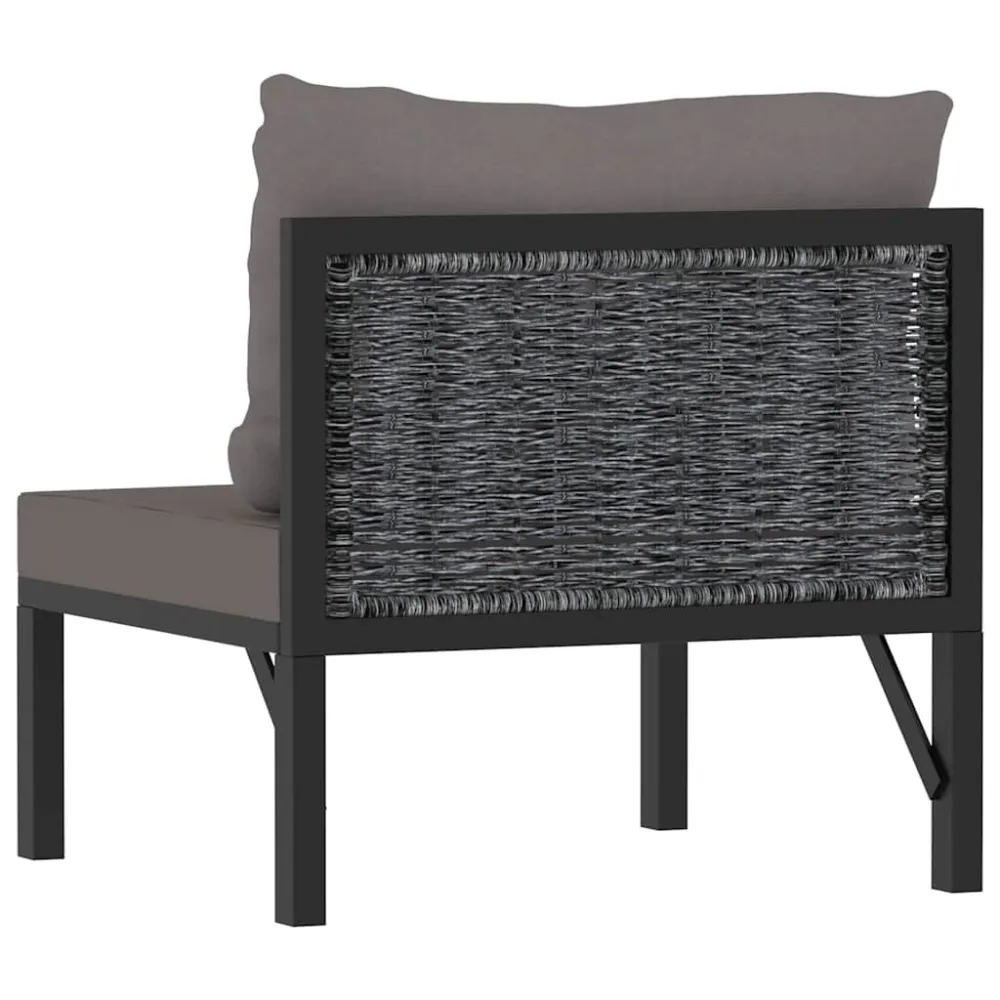 Divano Modulare Centrale con Cuscino Polyrattan Antracite Easy Storage