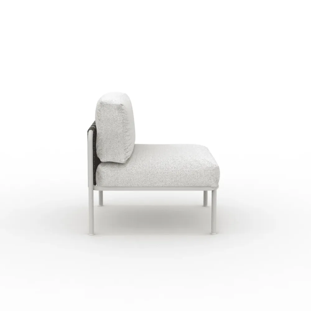 Modulo singolo divano metallo "Hamptons" con cuscini cm 80x80 84h con Schienale Regolabile