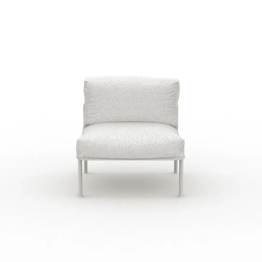 Modulo singolo divano metallo "Hamptons" con cuscini cm 80x80 84h con Schienale Regolabile