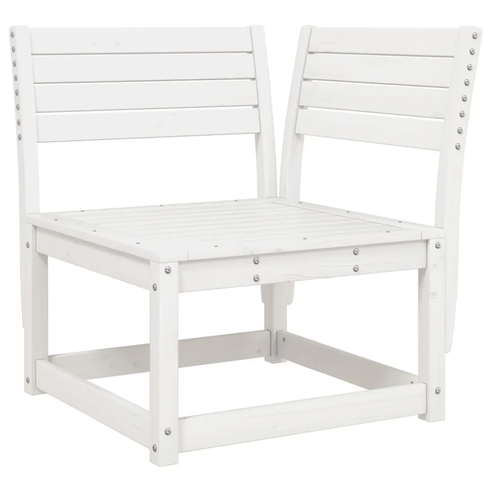 Panca Dondolo Divano Angolare Giardino Cuscini Bianco 73x73x78 Massello Pino