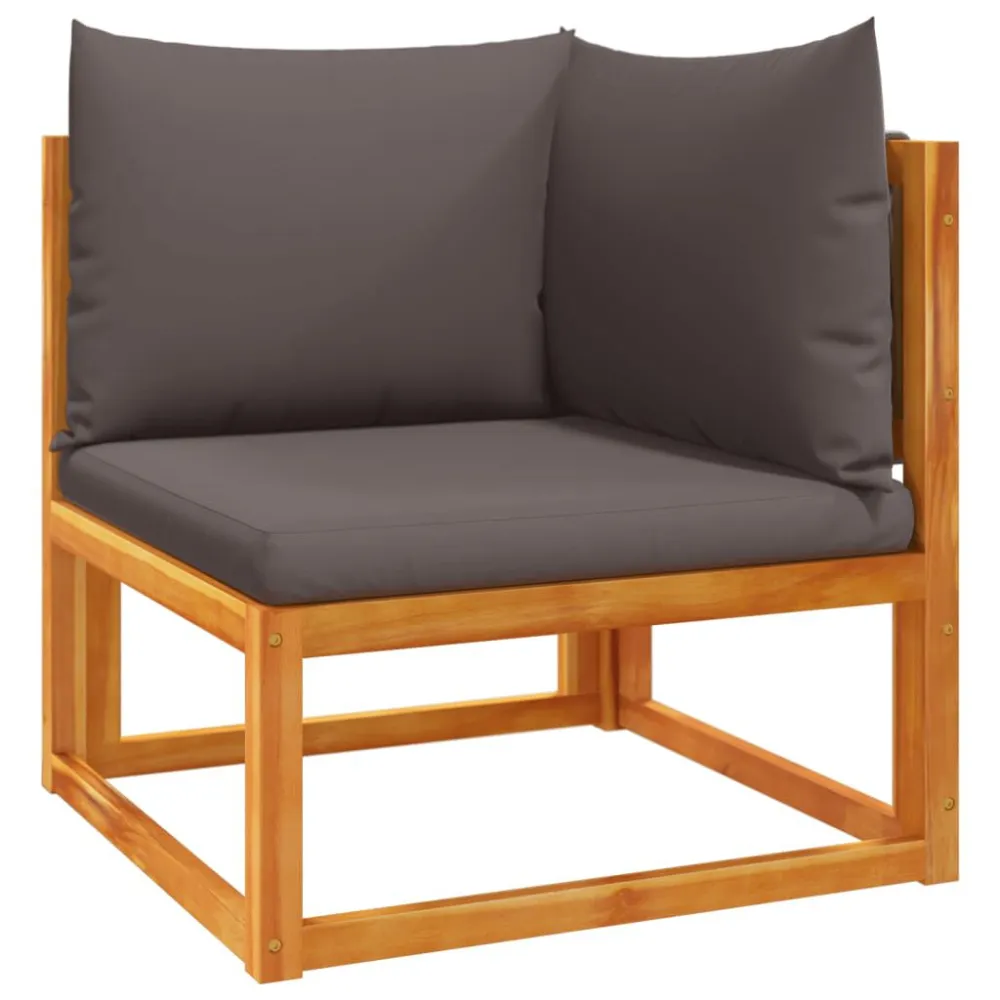 Poltrona Dondolo Set Divano Giardino 9 pz con Cuscini Legno Massello di Acacia