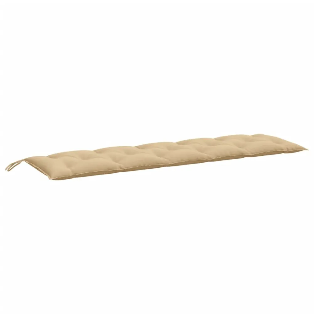 Pouf Portaoggetti Cuscino Panca da Giardino Crema Mélange 180x50x7 cm Tessuto