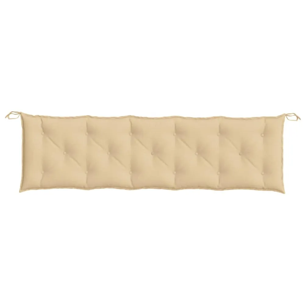 Pouf Portaoggetti Cuscino Panca da Giardino Crema Mélange 180x50x7 cm Tessuto